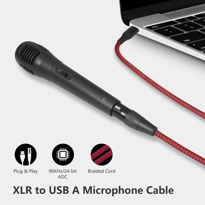 Kabel Adapter USB Męski na XLR Żeński Łatwy w Użyciu Uniwersalny Kabel Konwertera Połączenia Mikrofonowego Plug-and-Play Studyjny Kabel Audio