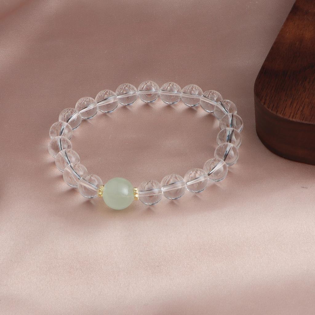 Bracelet White Crystal Gold Sun Aquamarine Natural Stone Crystal Bracelet Dopamine Versatile National Style Live