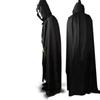 Black Hooded Cloak Wicca Robe Medieval Witchcraft Cape Halloween Costumes Dress Halloween Wizard Hooded Cloak CosPlay Cloak
