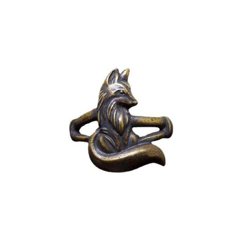 Ring Girl, Ancient Electroplated Little Fox Copper Ring, Retro Style Ring, Gold-Plated.
