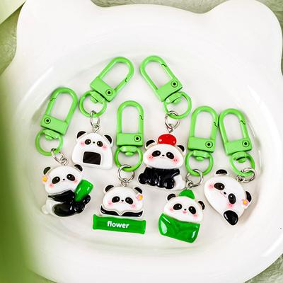 Sevimli Çizgi Film Panda Anahtarlık Sevimli Hayvan Araba Anahtarlık Kolye Ucu Kawaii Sırt Çantası Dekorasyon Aksesuarları Küçük Hediyeler