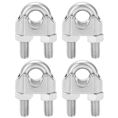4pcs 9 16 Inch M14 Stainless Steel Wire Rope Cable Clip Clamp U Bolt Saddle Fastener