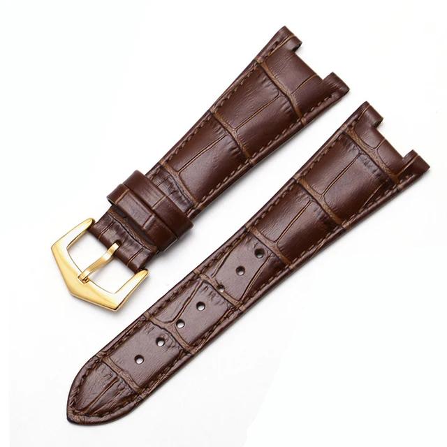 Watch Accessories Leather Strap for Patek Philippe 5711 5712G Nautilus Watch Men's and Women's Concave Convex Mouth Strap25x12mm