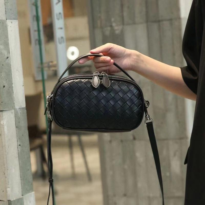 Leather bag women's new diamond bag first layer cowhide shoulder messenger bag soft leather women's bag