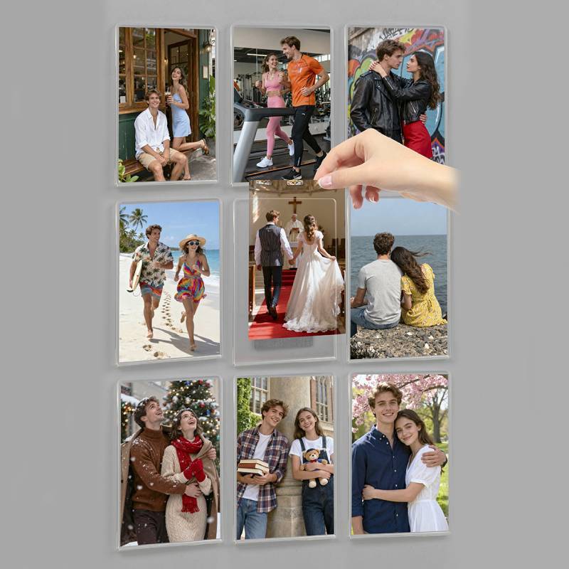 Transparent Acrylic Photo Frame Magnetic Magnet For Photo Wall Diy Home Decoration