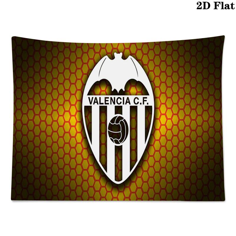 Valencia CF Logo Wall Tapestry Aesthetic Wall Hanging Printed Fabric Blanket Decorative Tapestries for Bedroom Living Room Home Decor