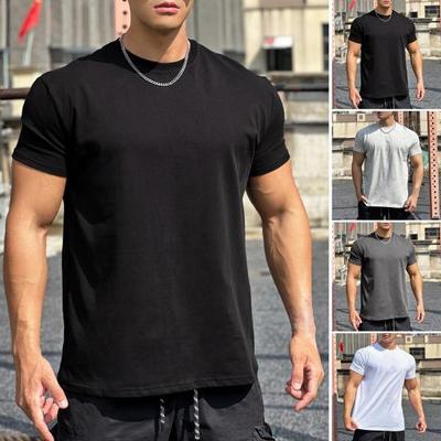 Men's Loose Fit Athletic T-Shirts Summer Crew Neck Short Sleeve Top Outdoor Workout Tee Casual Basic Tops for Daily Life Sports Street