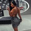 Spring and Summer New Women's Fashion Halter Neck Sexy Backless Sequined Tassel Dress for Women