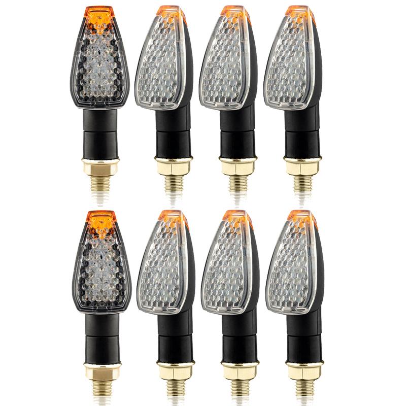 Universal 12V Motorcycle LED Turn Signals Long Short 14LED Turn Signal Indicator Lights Blinkers Flashers Amber Lamp