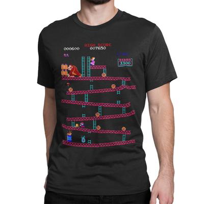 Retro Donkey Kong 1 Up Level Series Mario Nintendo Game T-Shirt Herren