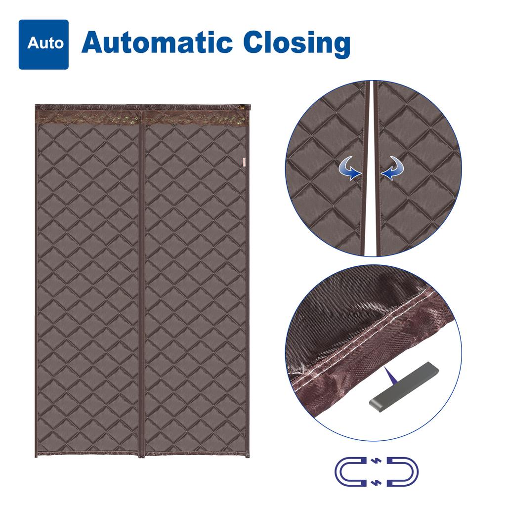 Magnetic Thermal Insulated Door Curtain for Winter Waterproof Door Screen Oxford Cloth Thicken Cotton Door Cover Door Insulation