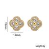 2025 Luxurious Zircon Four-Leaf Clover Stud Earrings: High-End, Versatile, and Radiantly Shiny with Exquisite Temperament.