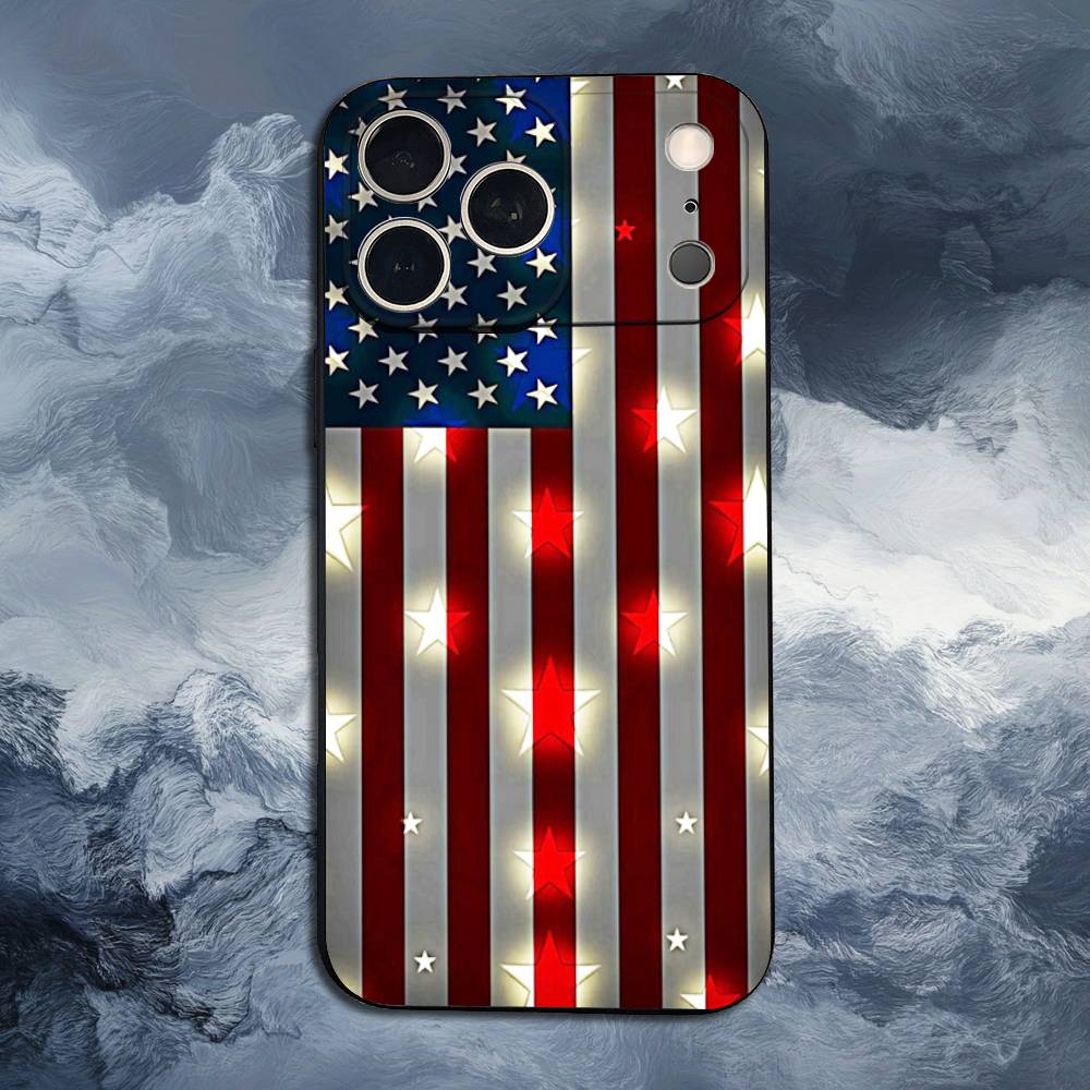 Americans Flag Great For iPhone 8,7,11,12,15,14,13,16,17,Plus,Pro Max,XS,X,XR,SE,Mini,Soft Silicone Black Case