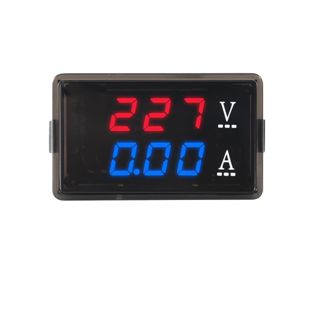 AC70-480V/10A 0.56-inch LED Screen AC Dual Digital Display Voltmeter And Ammeter Volt Meter Gauge Blue+Red