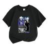 Kids Boys Girls 100% Cotton Crew Neck Short Sleeve T-Shirt, Cool Anime Character Gojo Satoru Jujutsu Print Casual Soft Breathable Tee for Daily Wear