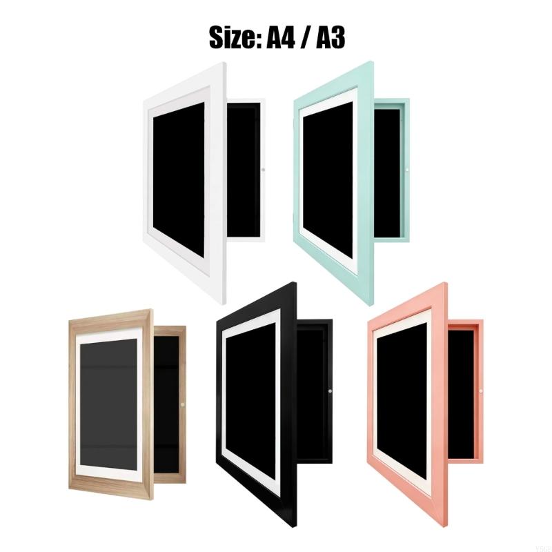 Artwork Display Storage Frame for Wall Artwork Frames Changeable Kids Art Display Frame with Front Opening Access, Y5GB