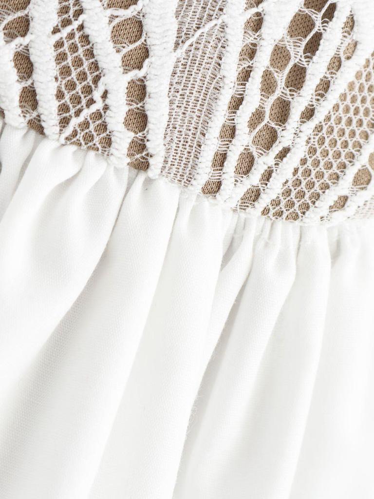 Frühling 2025 Damen trägerloses Kleid mit Spitzen-Schleifen-Dekor - Europäischer & Amerikanischer Stil