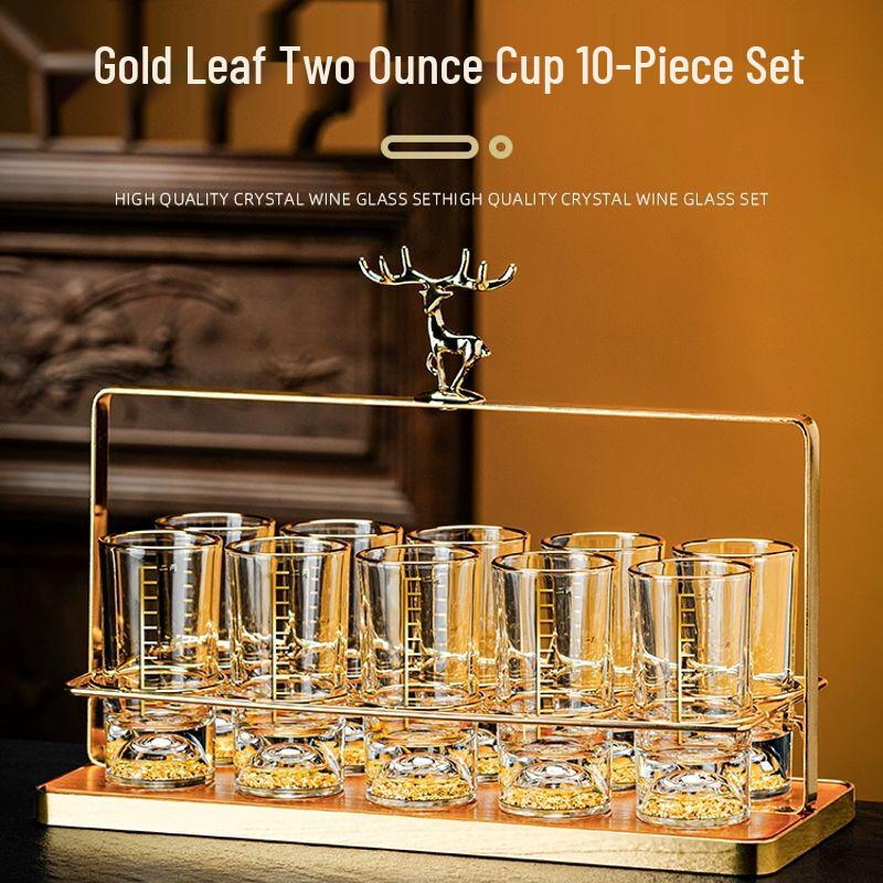 Xuankunpai Graduated Glass Baijiu & Liquor Cup Set with Rack