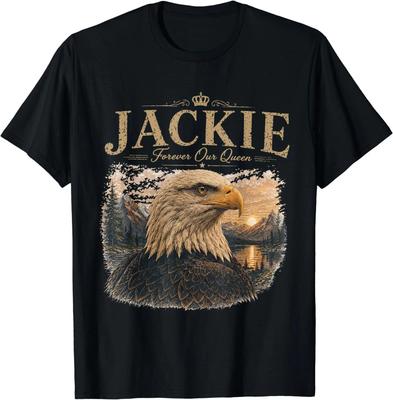 Vintage Jackie Forever Our Queen Bald Eagle Memorial Tribute T-Shirt