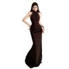 European and American style summer new women's clothing retro neck high neck slim hip wrap floor long dress