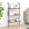 VidaXL Leaning Shelf 3 Levels Dark Brown and Black 64x35x120.5 Cm 336380