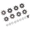 Set di Pignoni per Scooter Elettrico a 9 Denti, Pignoni in Ferro con Diametro Interno 10 mm per Bici, ATV da 47 e 49 , Resistenti all'Usura e Robusti, Semplice