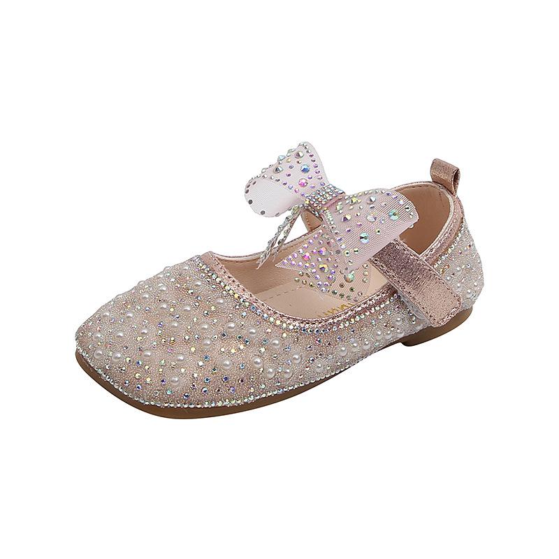 2025 Summer Korean Style Girls' Princess Leather Dance Shoes for Kids