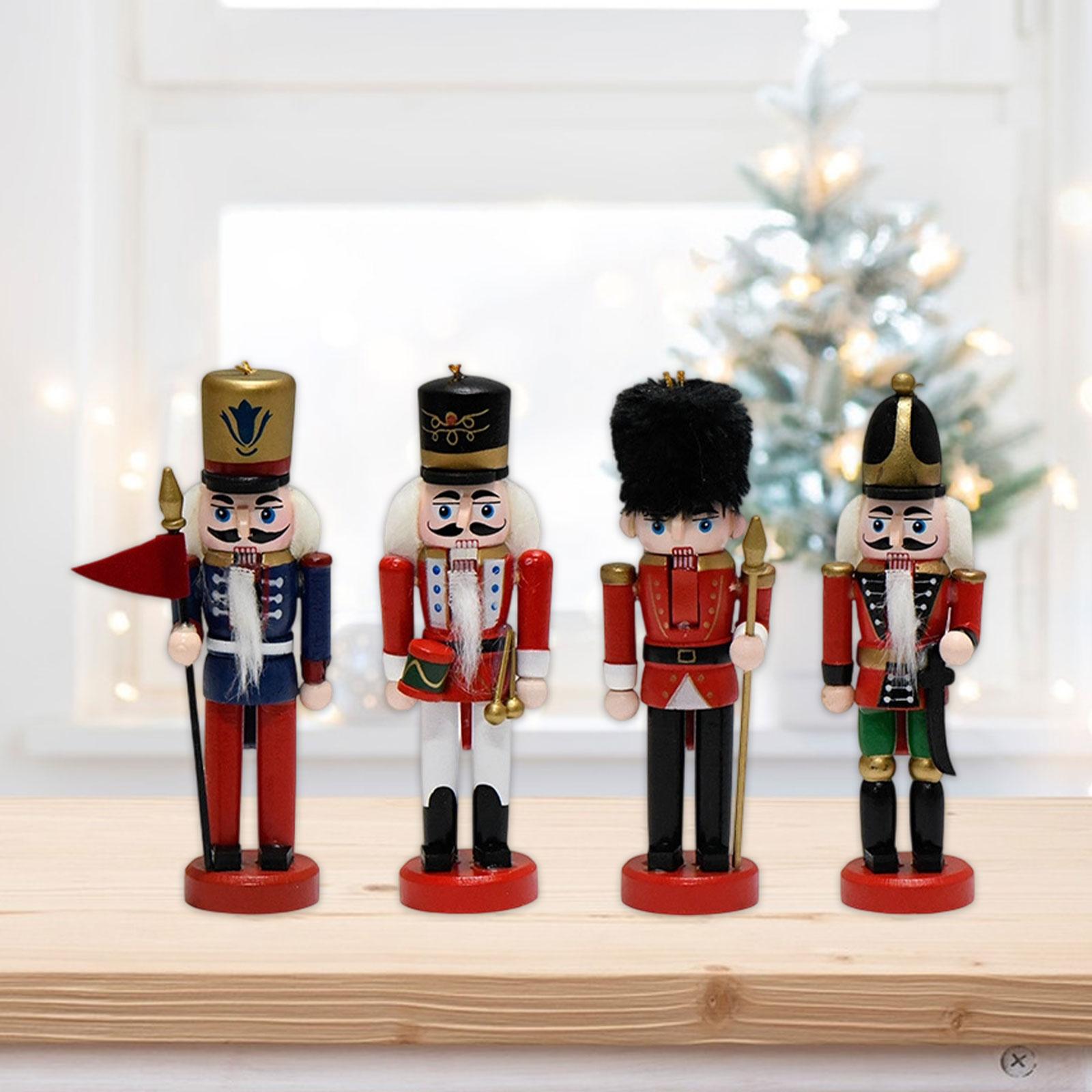 4x Christmas Nutcracker Hanging Ornaments Christmas Tree Decoration Nutcracker Puppet Toys