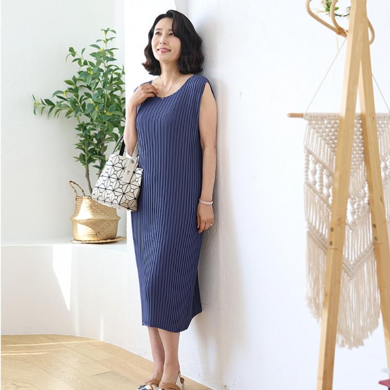 Shiz Madam Sleeveless Pleated Dress 6 Colors N2768
