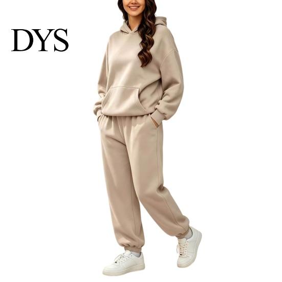 Gym Workout Clothing Women's Two Piece Tracksuit Set, Long Sleeve Hoodie & High Waisted Soft Set Joggers Sweatpants, Casual Sportswear Matching Outfit