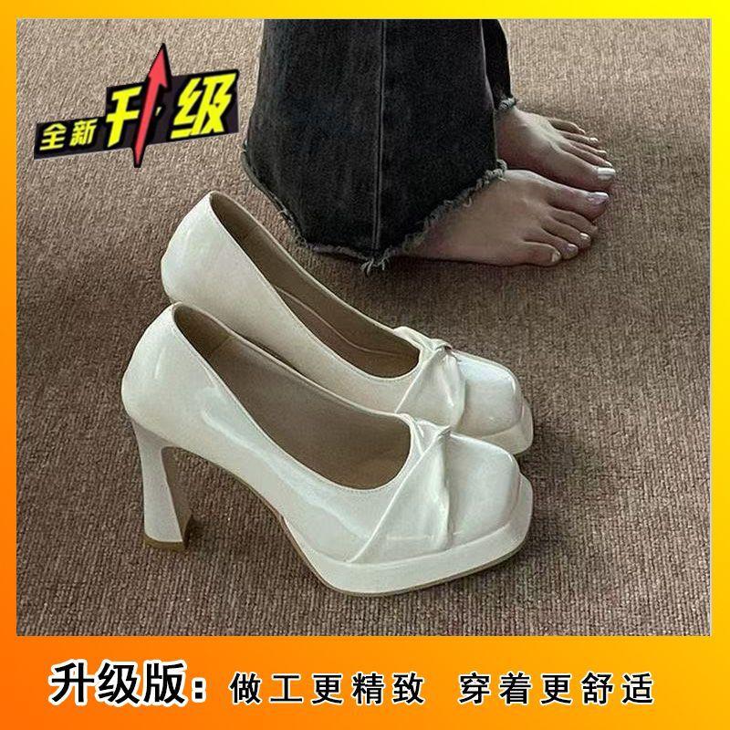 

Fairy style thin heel square head French single shoes female niche design shoes high heels female 2025 spring and summer new explosion 40