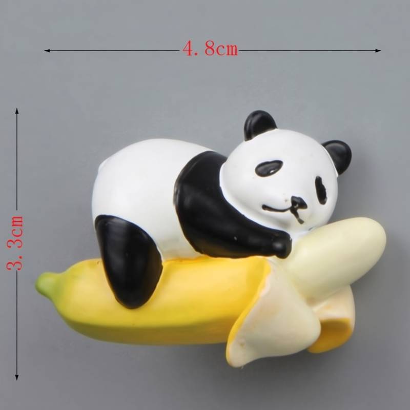 Creative Fruit Panda Refrigerator Magnets Set With Resin Materials For Kitchen Decor And Gifts