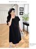 Trendy Korean-Style Summer Maternity Dress - Loose, Casual, Slimming Fit with High-End Lapel Design