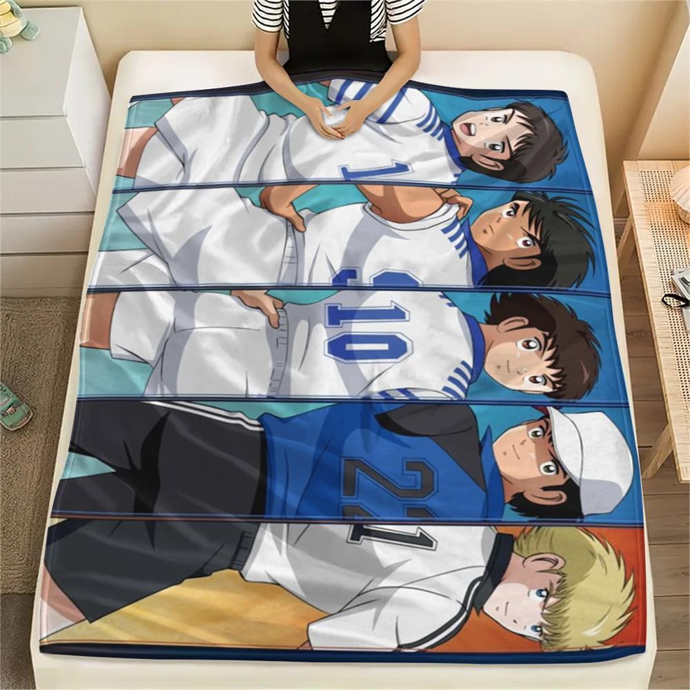 

1Pc Captain Tsubasa Print Flannel Blanket, High quality Comfortable for All Seasons, Home Decor, Warmth and Comfort, Perfect for Christmas Gifts 80cm x 120cm
