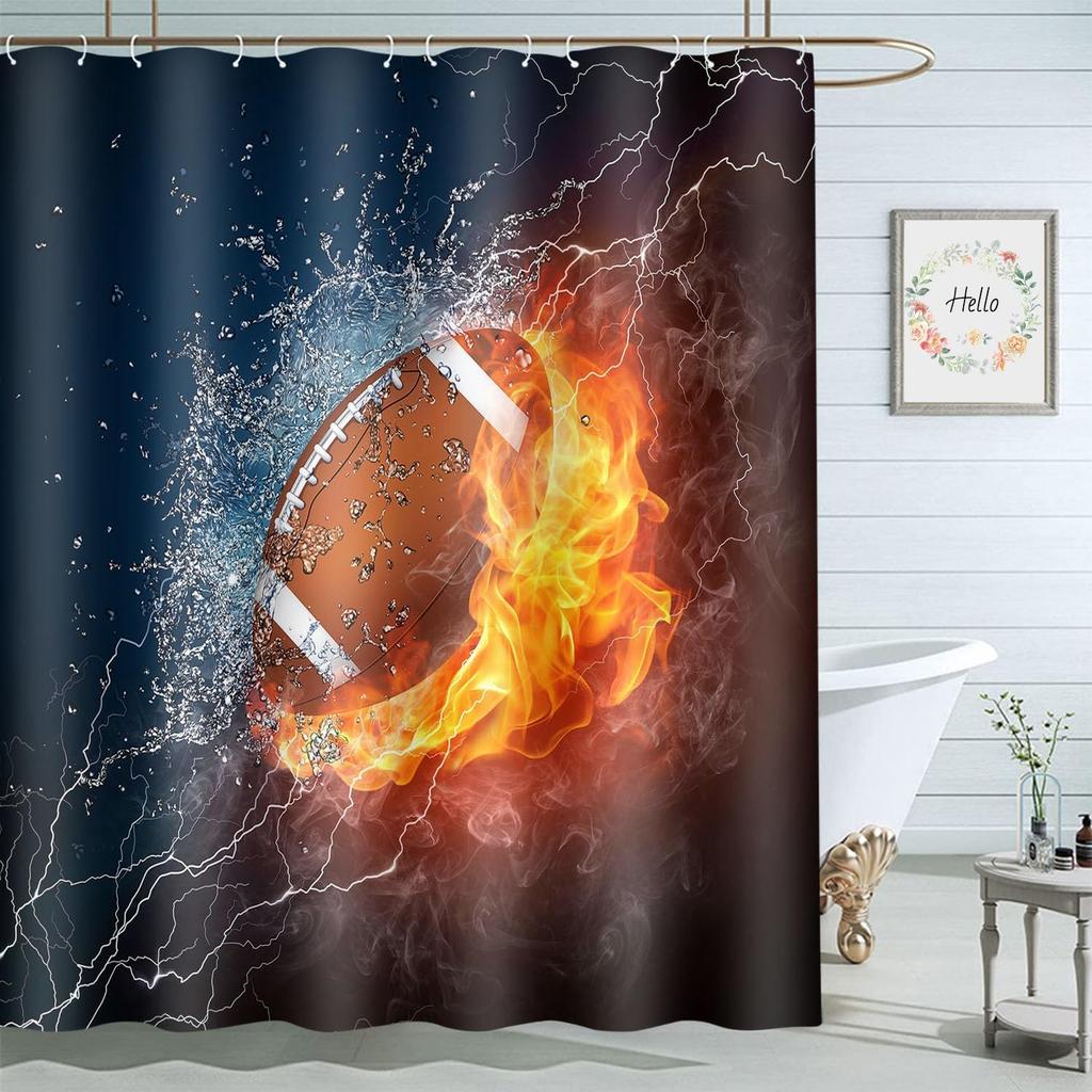 Colorful Circle Art Rainbow Shower Curtains Bathroom Curtain Waterproof with Hooks 72x72 Inch for Men Women Boys Girls