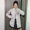 TB New Striped Shirt Dayan Four-striped Pinstriped Men's and Women's Casual Versatile Oxford Long-sleeved Shirt