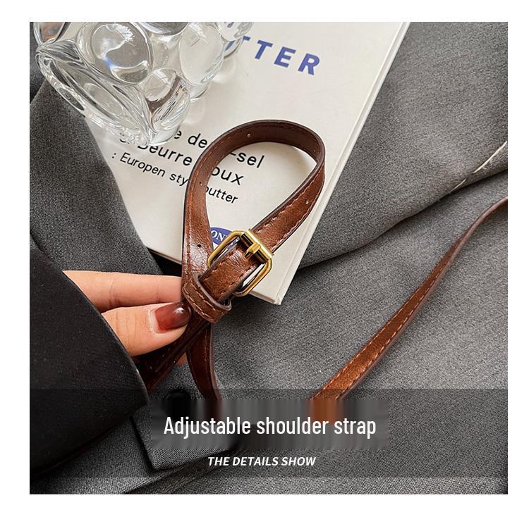 Dámská retro malá čtvercová kabelka 2024 - Nová podzimní/zimní móda, Jednoramenní crossbody taška