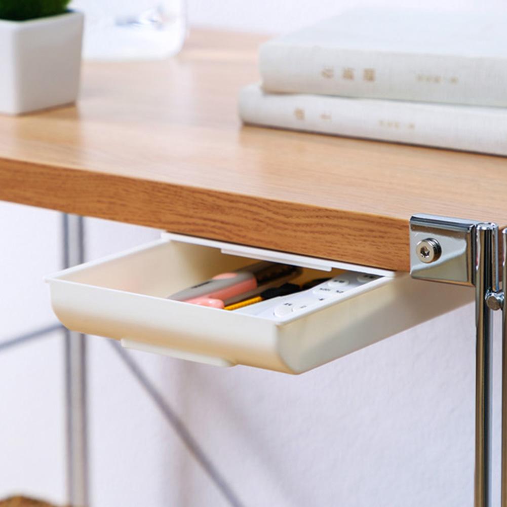 Organisateur de tiroir caché créatif collant petit tiroir sous bureau gain de place adhésif porte-papeterie organisateur usage bureau/maison