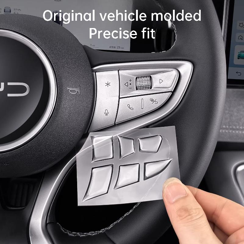 For BYD Dolphin Intelligent Driving Version Steering Wheel Epoxy Key Sticker Anti Scratch Button Protective Interior Accessories