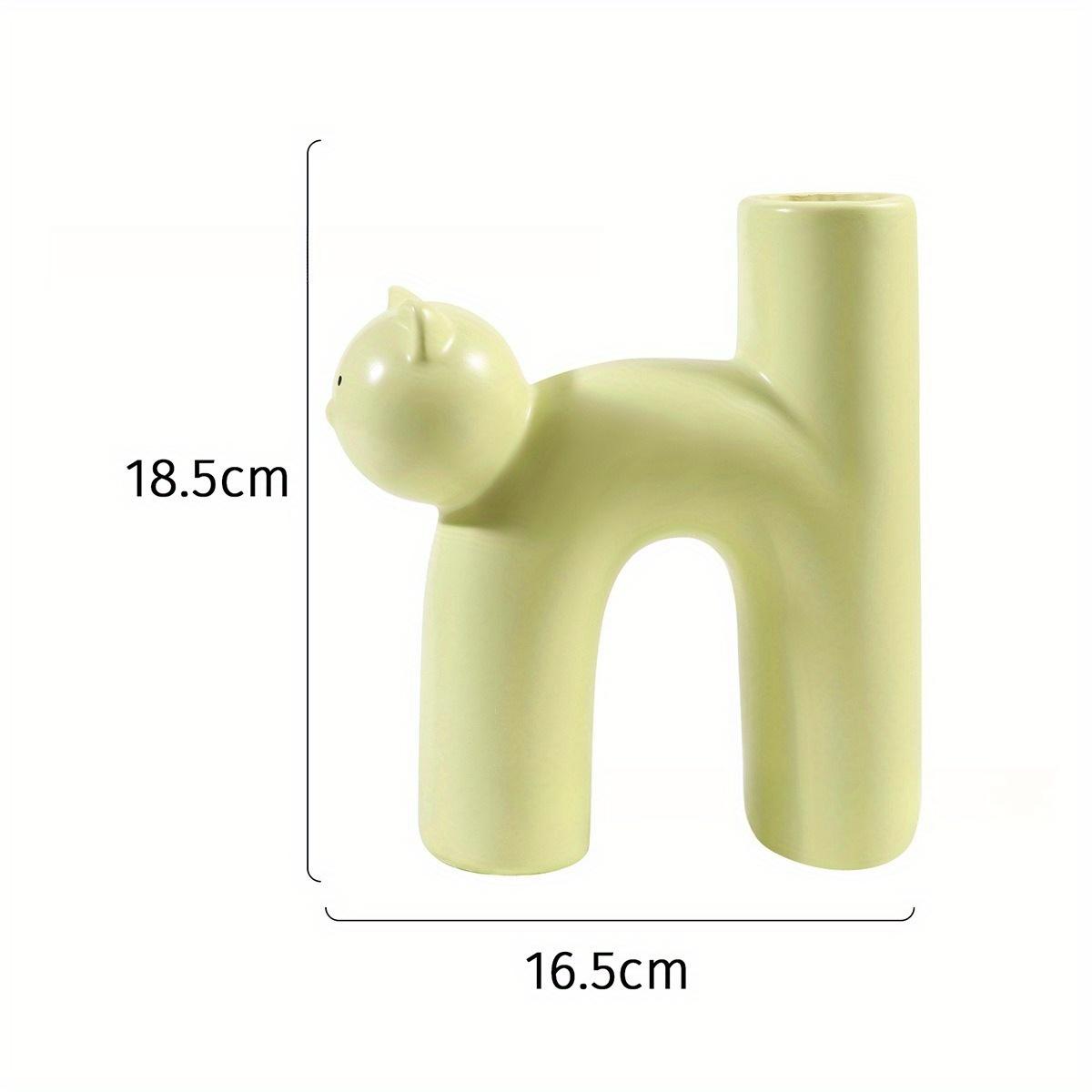 

1 шт. Кремовая кошка смола ваза украшение гостиная обеденный стол прихожая украшение пасторальная эстетика кошка подставка для мелких предметов жёлтый