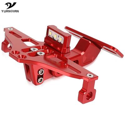 Para APRILIA SR50 SR 50 MYCNC motocicleta ángulo ajustable marco de placa de matrícula soporte SR50MY luz LED