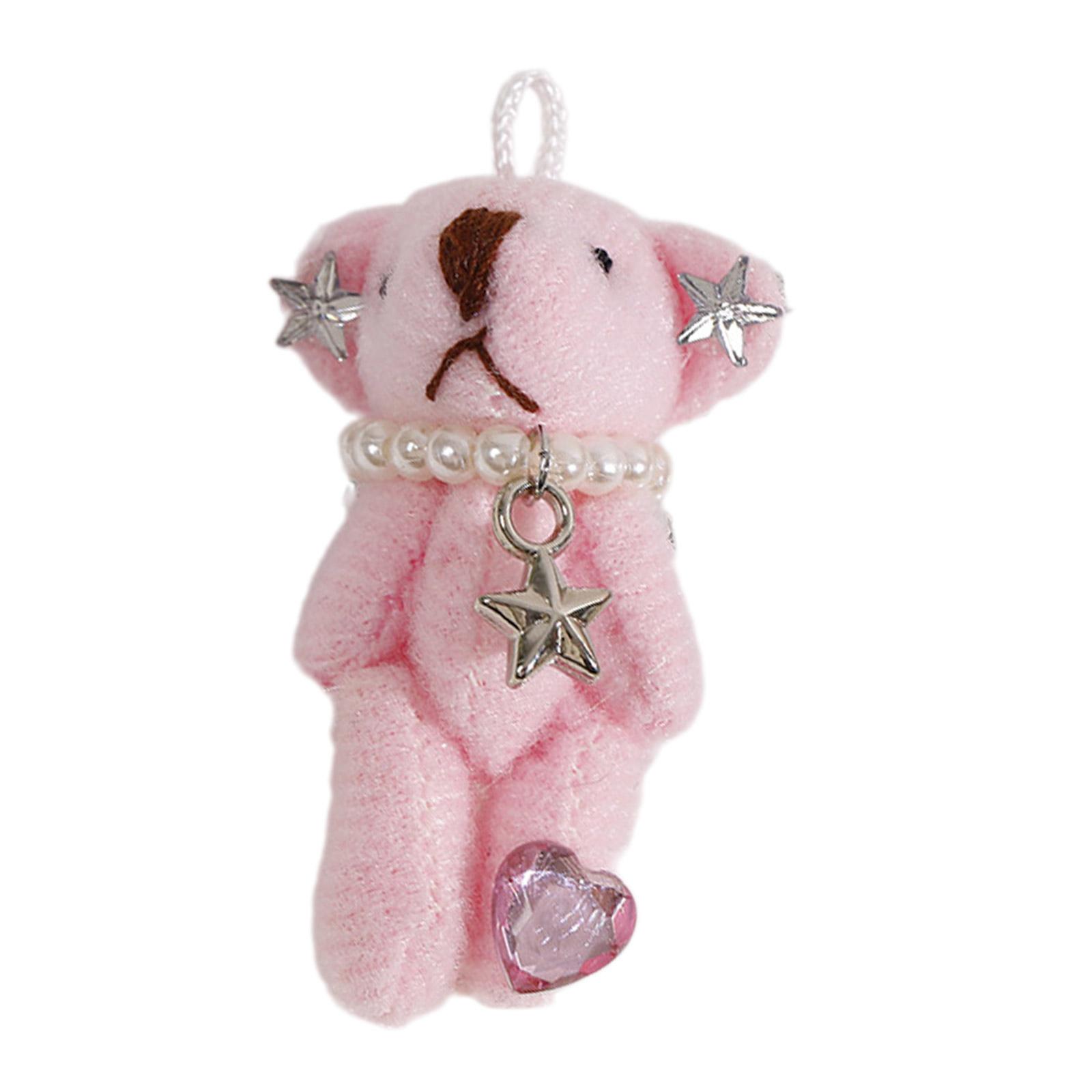 

Мультяшный брелок в виде медвежонка, подвеска для сумки, шарм для сумки, плюшевый брелок-подвеска, плюшевый материал, подвеска для рюкзака, подарок для девочек розовый