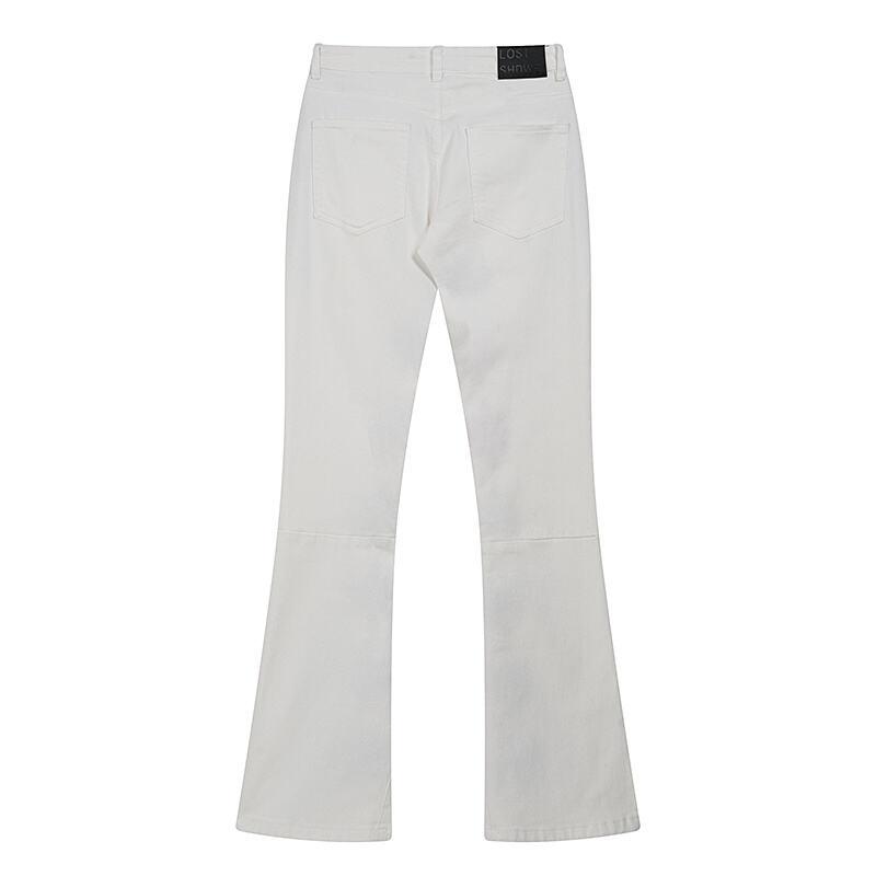 LOSTSHDWS Men's and Women's Spring and Autumn Flared Elastic Jeans Couple Jeans