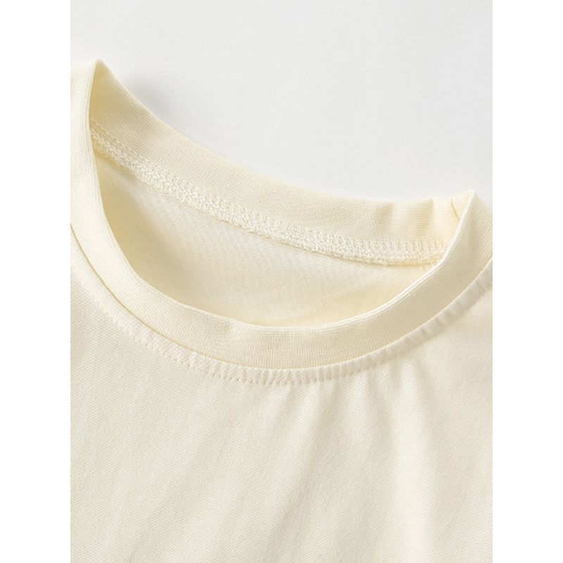 Girl White Small Flower Short Sleeve T-shirt Baby 100% Cotton Coat Children's Summer Clothing Children Base T-shirt Half Sleeve 0-8