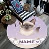 Custom Name,Cat Fish Label Portrait pattern round rug,Carpet Rug for Living Room Bedroom Playroom ,Non-slip Floor Mat,Holiday Gifts and Birthday Gifts
