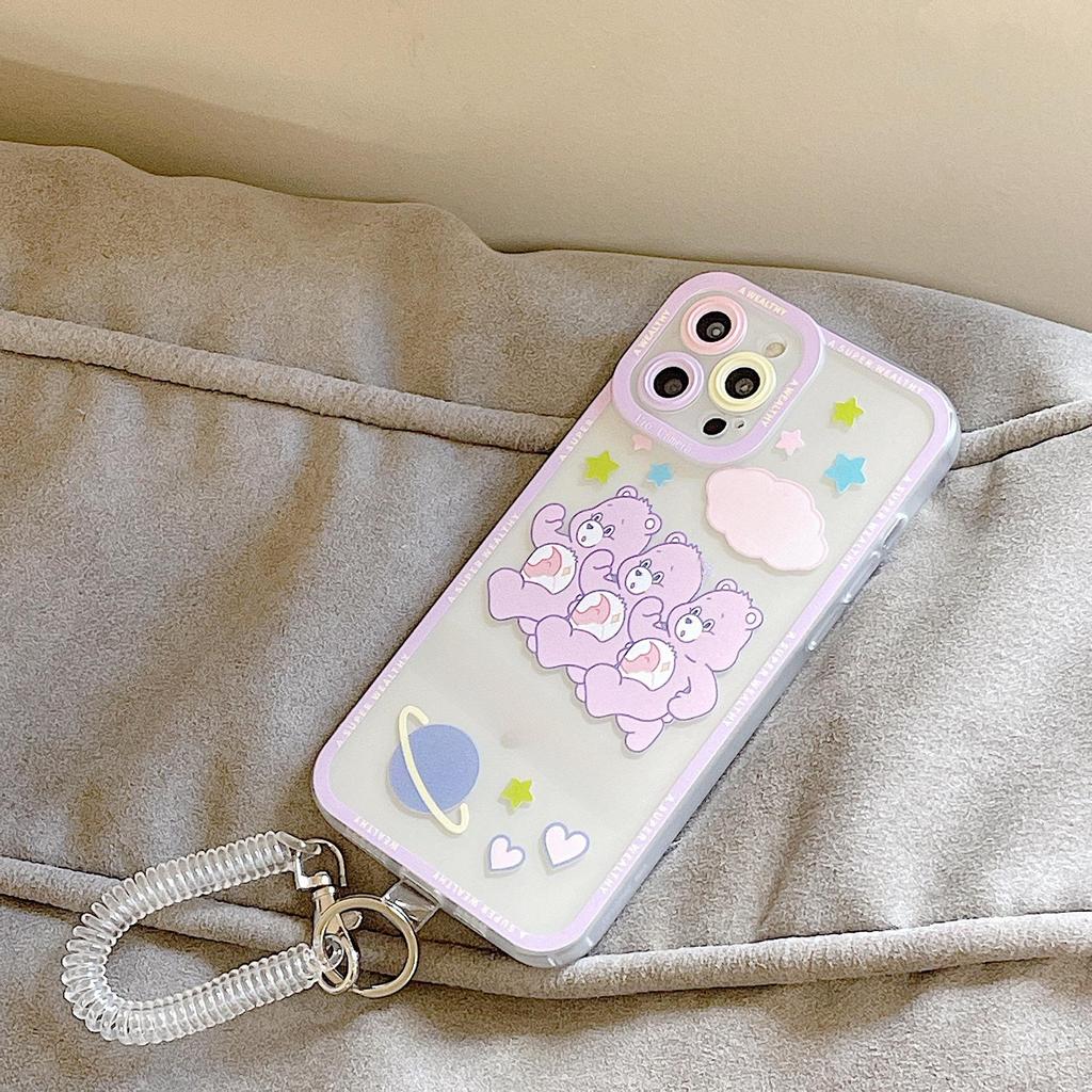 Zhitai Transparent Cartoon Bear Case for iPhone 15/14/XS/XR Promax
