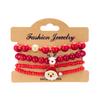 4pcs/set Christmas Series Beaded Bracelet Santa Claus Snowman Snowflake Elk Elastic Beads Bangles Girl Xmas New Year Charm Gifts