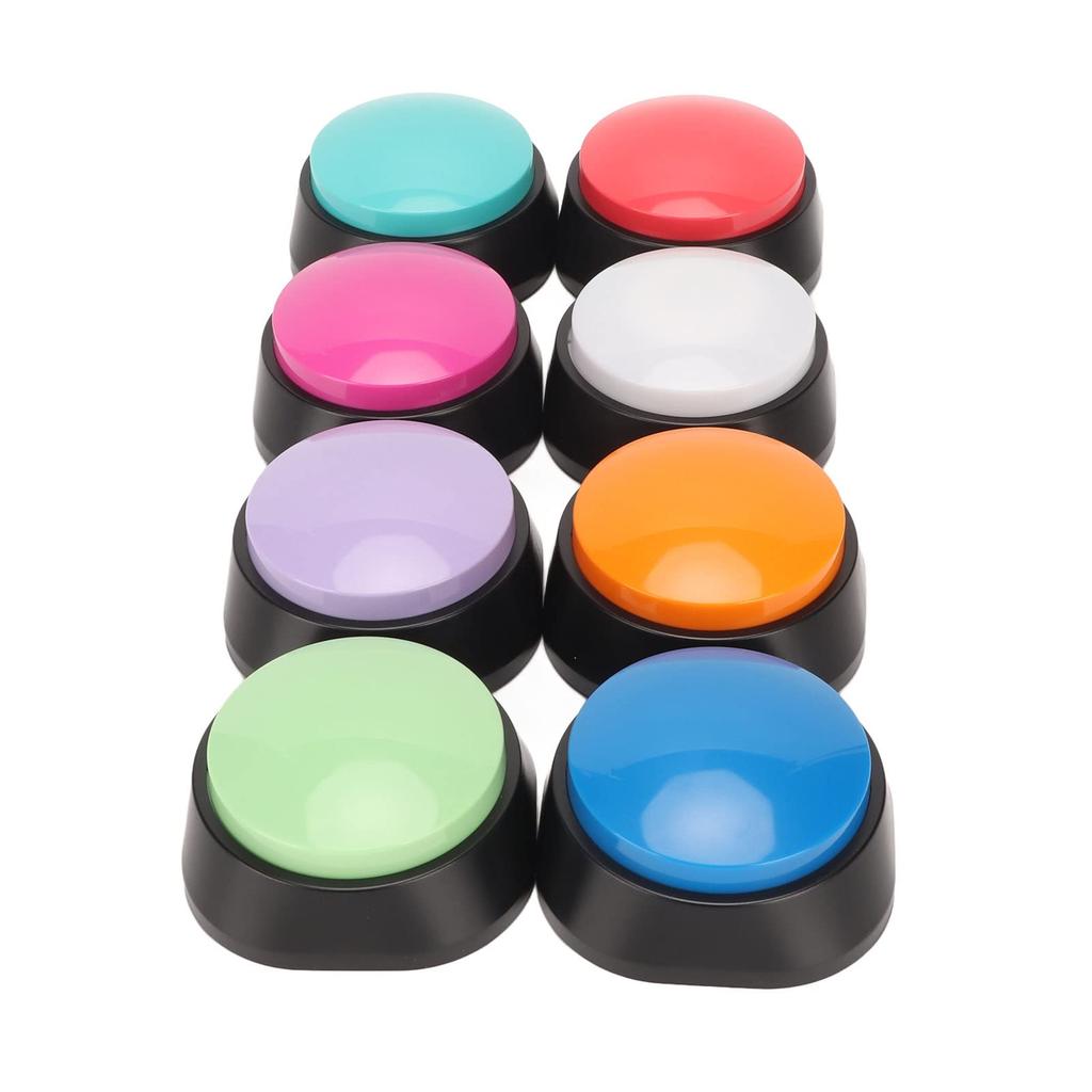 Hirelax Voice Recording Pet Training Buzzer for Dog ABS Available in Rose Lake and Buttons, 8-Pack, 30-Second Recording, Communication, Material, Red,