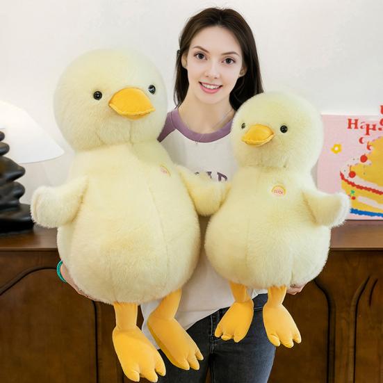 Duck Doll Yellow Plush Duck Paws Bill Toy with Round Body Soft Multiple Sizes Fluffy
