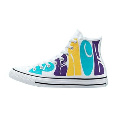 Chuck Taylor All Star High Peace Powered Unisex Sneakers White Court-Purple Amarillo 167892C